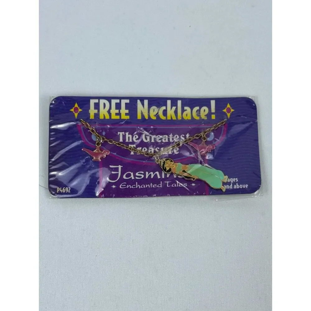 Vintage 90's Disney Jasmine Enchanted Tales Necklace Aladdin Movie